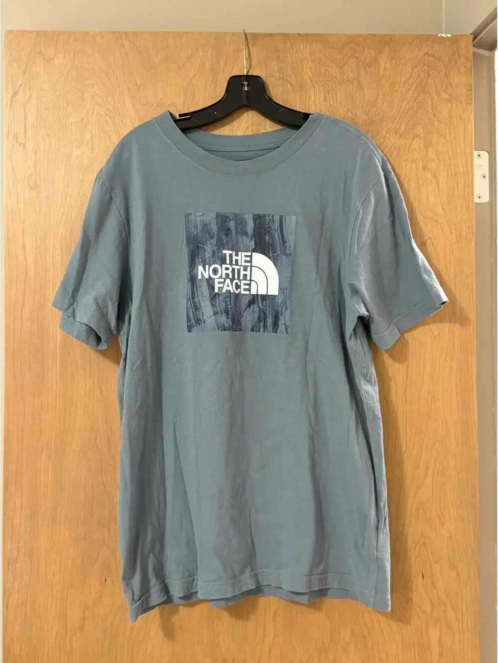 The North Face Box Logo Graphic Tee Men's Large Slate Blue Short Sleeve - Picture 1 of 5